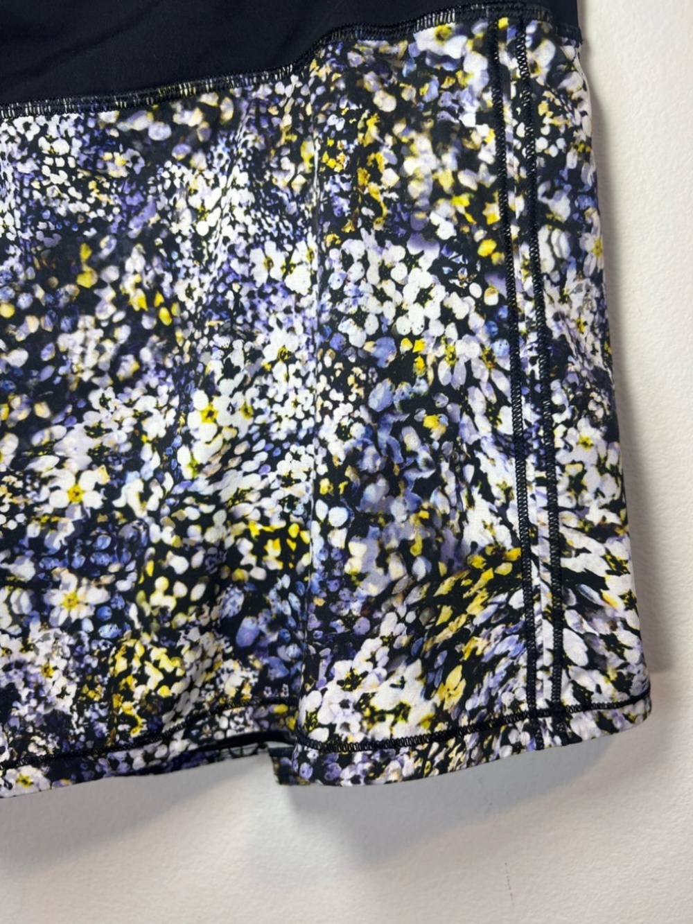 Lululemon Pace Rival Skirt Skort Floral Metropolis Multi Black Zip Pocket Sz 14 - Picture 4 of 14